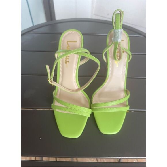 New Lulus Lianya Green Ankle Strappy Wrap Stiletto Shoes Size 7 - Picture 8 of 11